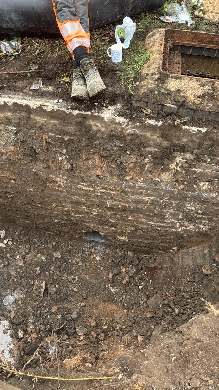 Core drilling access works inside a chamber