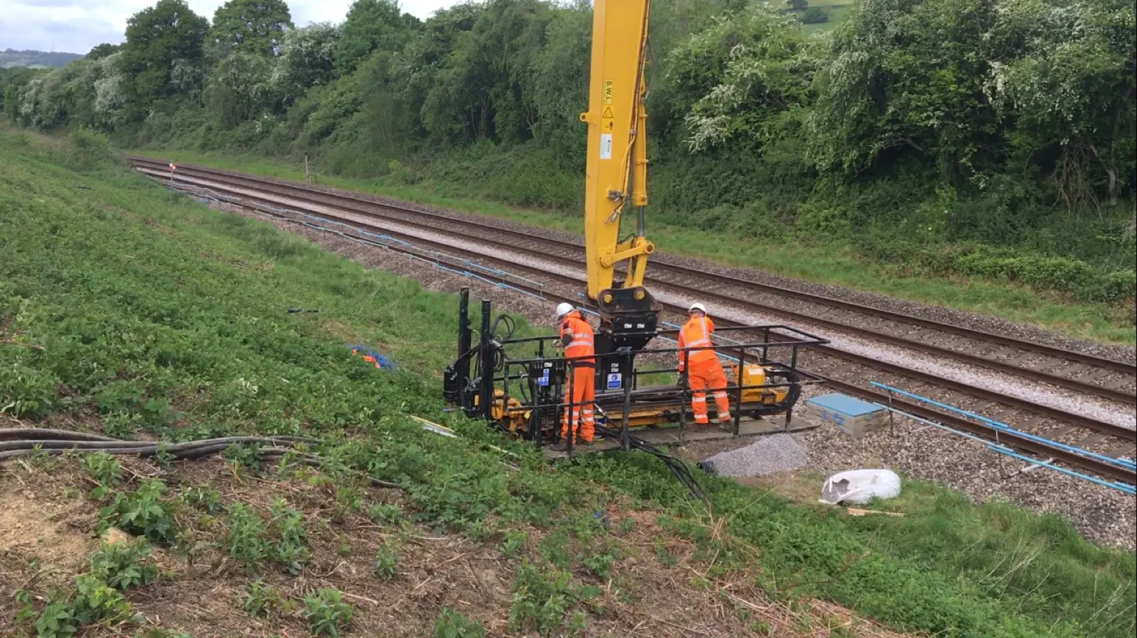 Bath Road Embankment Stabilisation site work