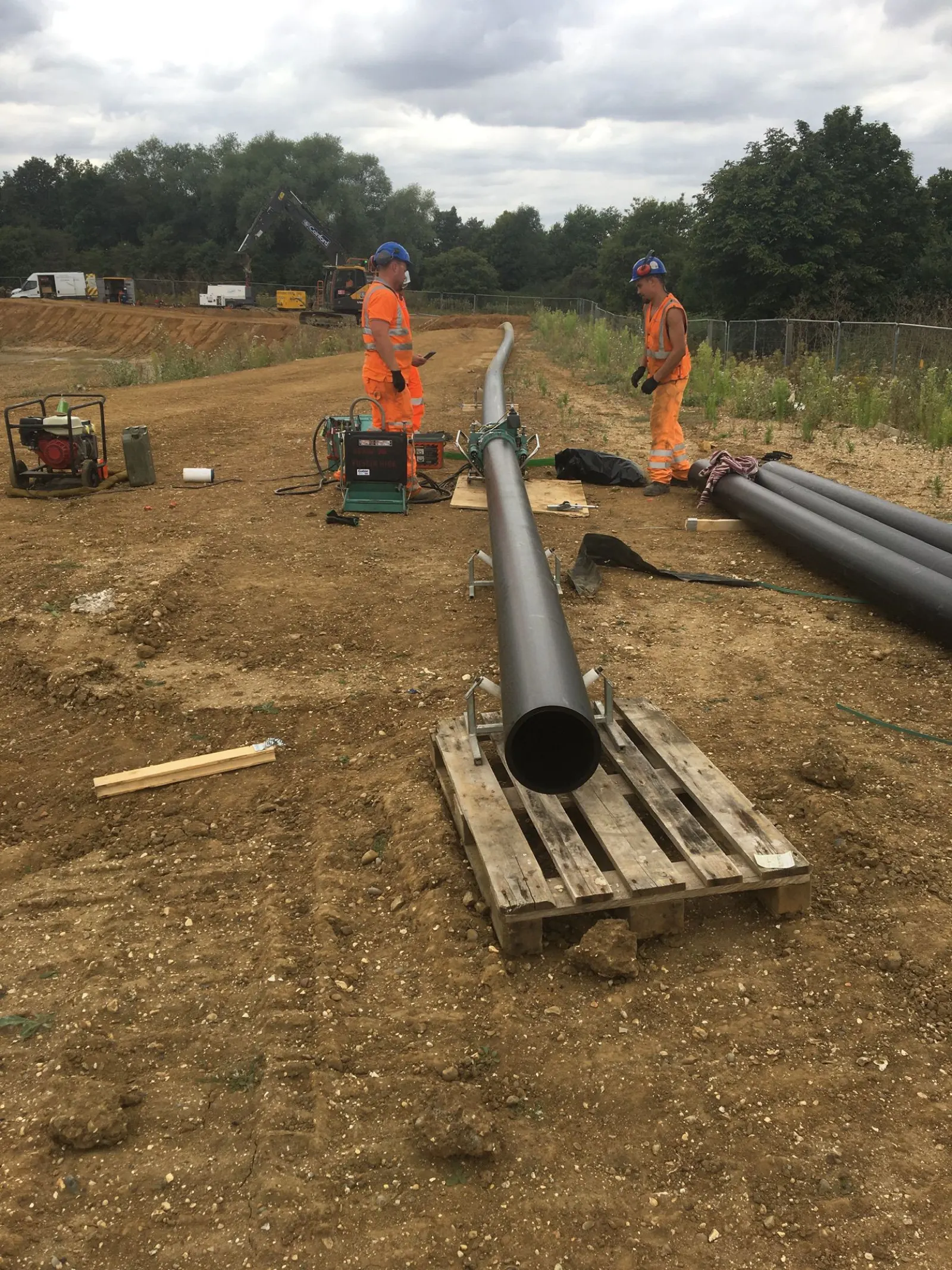 Colchester butt fusion site working area