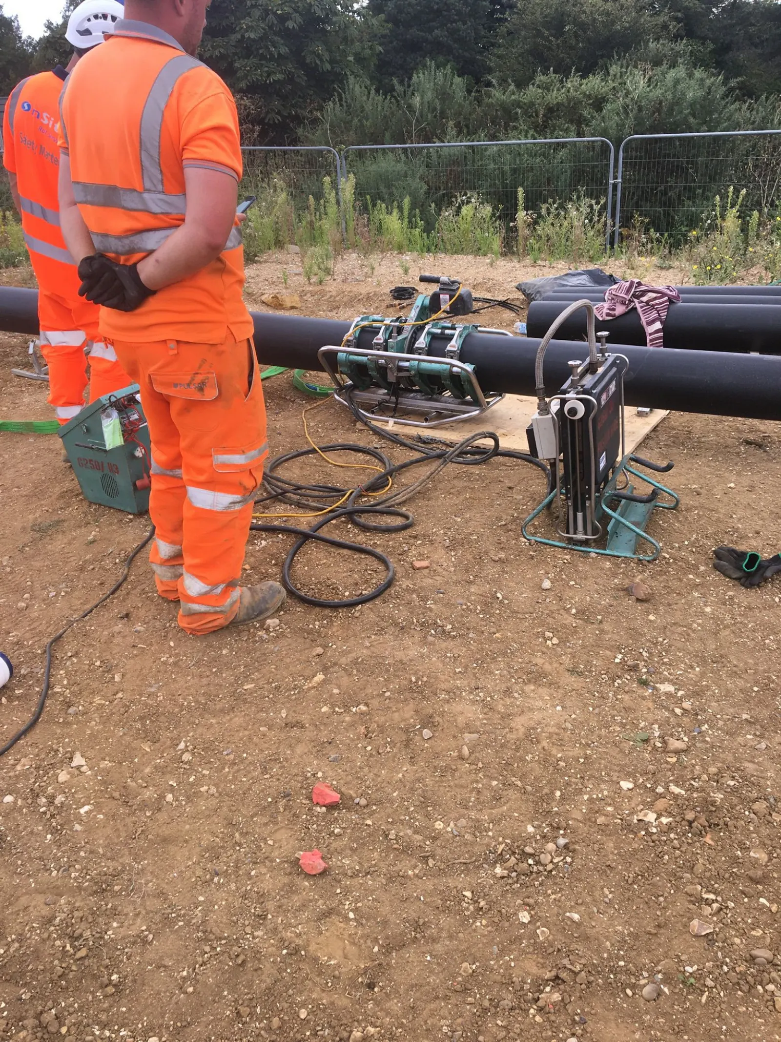 Butt fusion welding works at Colchester