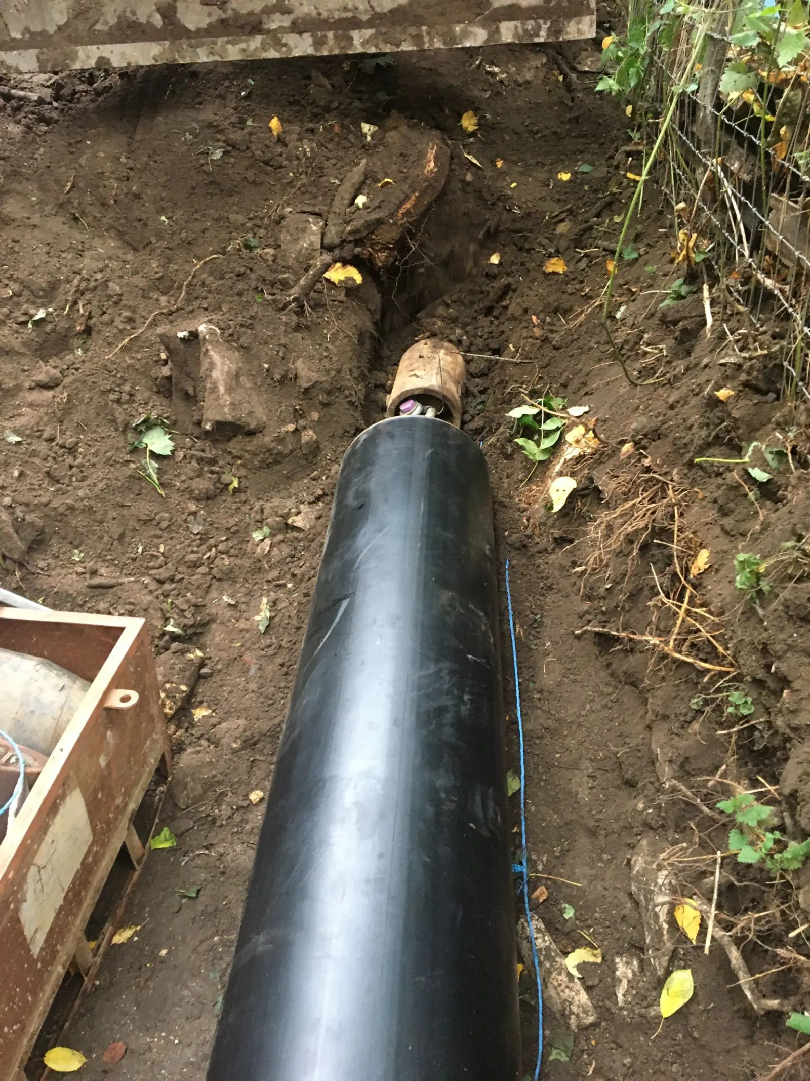 Access area for Dunstan pipe bursting works