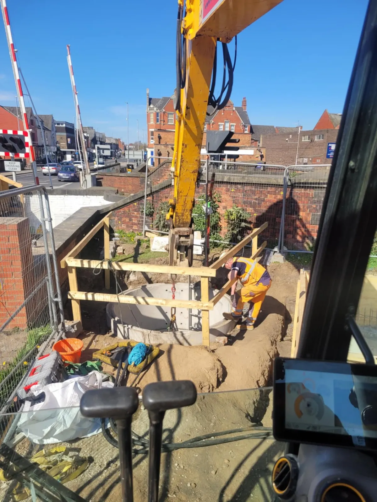 Guided augering site works for underground installation