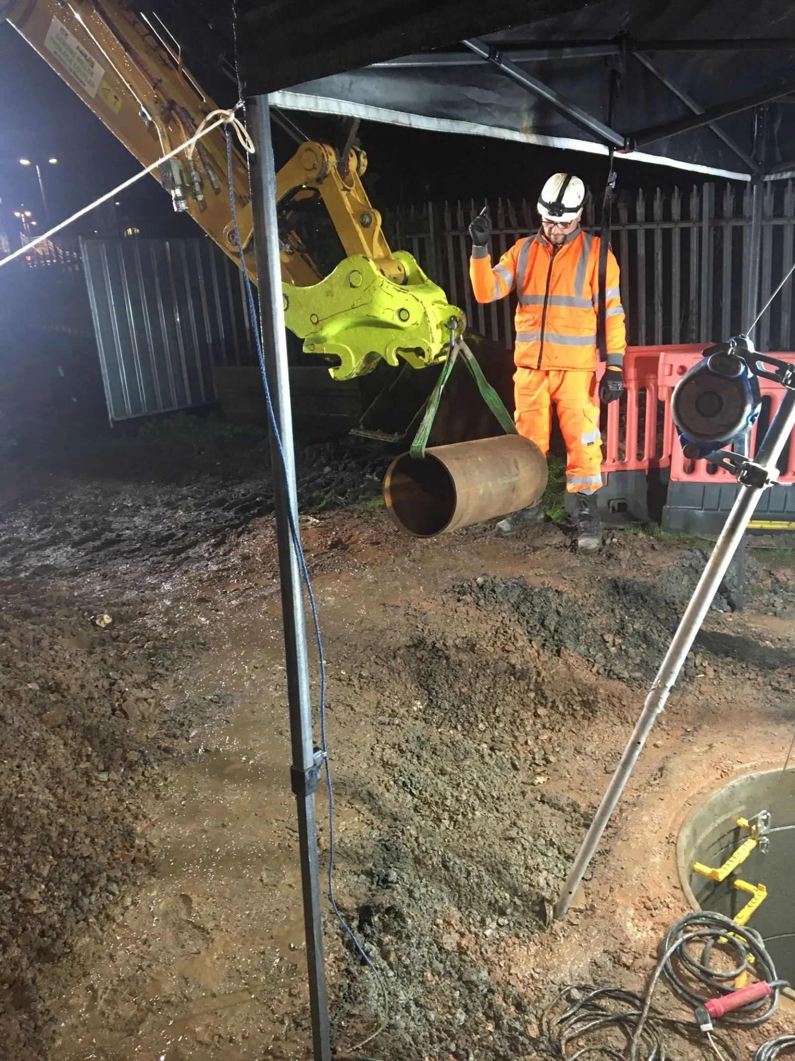 424mm OD steel pipe on site for pipe jacking works