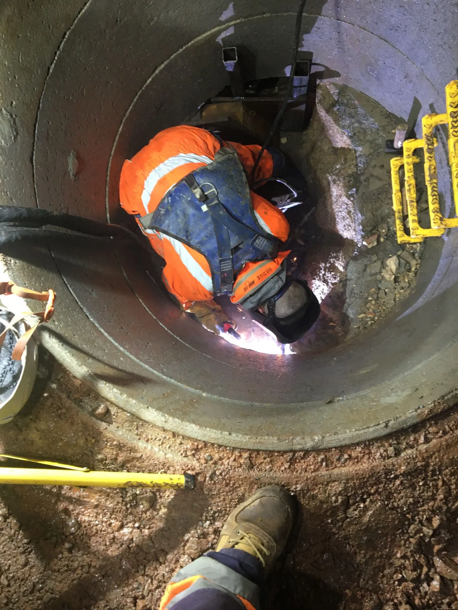 Northolt pipe jacking site working area