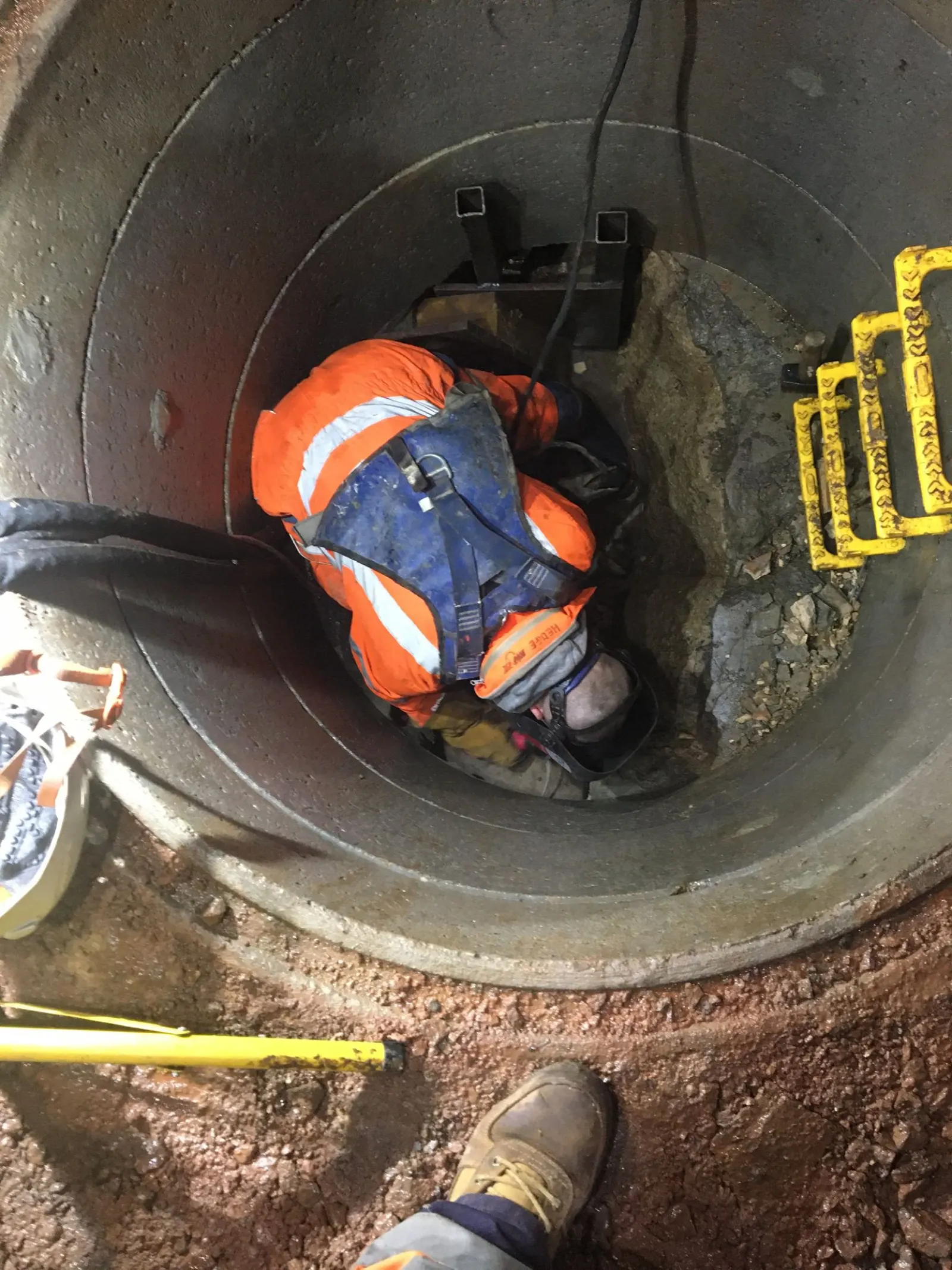 Pipe jacking works forming an underground route at Northolt