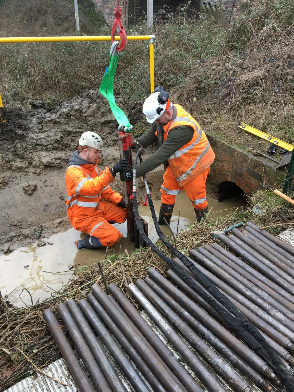 Prepared access area for pipe jacking works